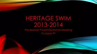Heritage Swim 2013-2014