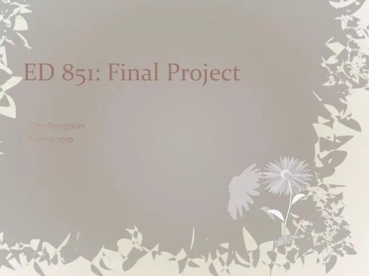 ed 851 final project
