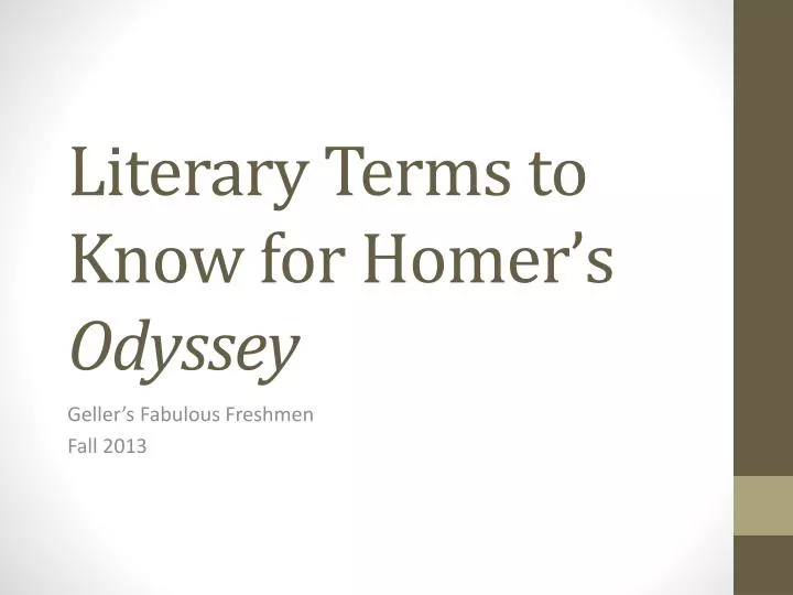 literary terms to know for homer s odyssey
