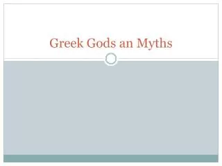 Greek Gods an Myths