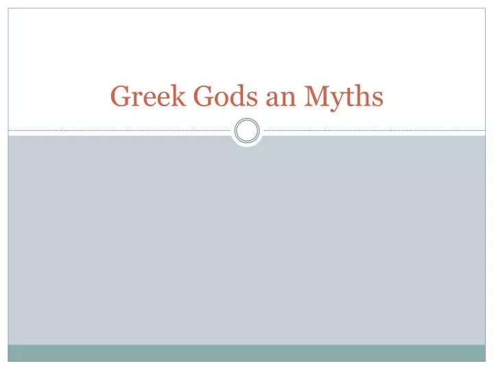 greek gods an myths