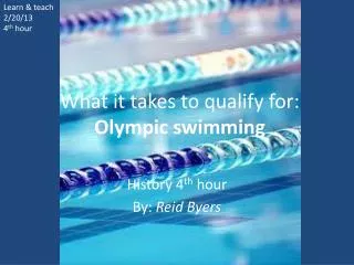 What it takes to qualify for: Olympic swimming