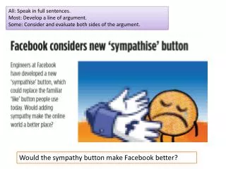 Would the sympathy button make F acebook better?