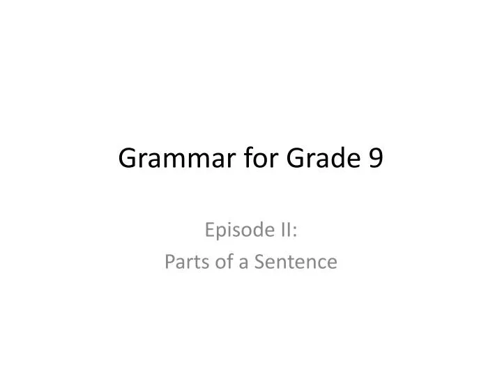 grammar for grade 9