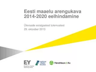 Eesti maaelu arengukava 2014-2020 eelhindamine