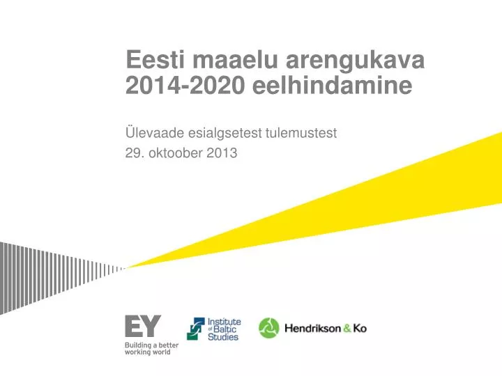 eesti maaelu arengukava 2014 2020 eelhindamine