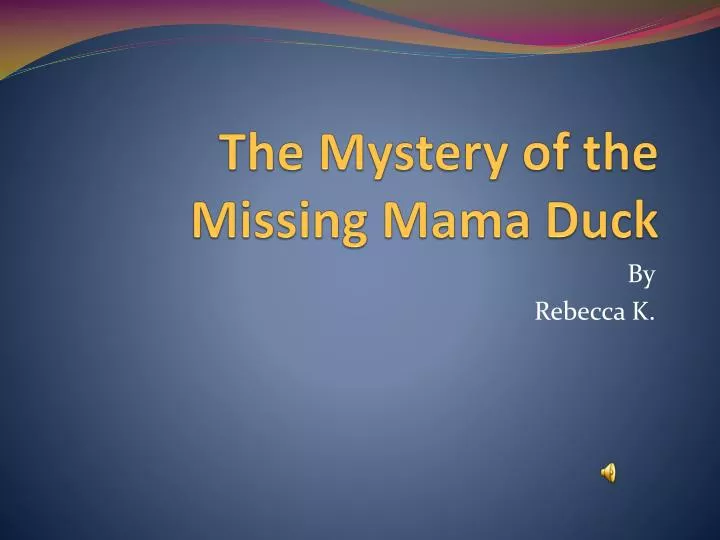 the mystery of the missing mama duck