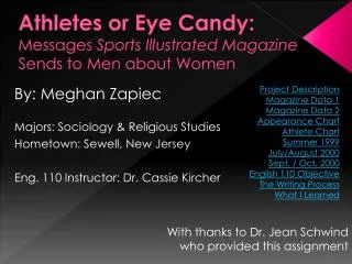 Athletes or Eye Candy: Messages Sports Illustrated Magazine Sends to Men about Women