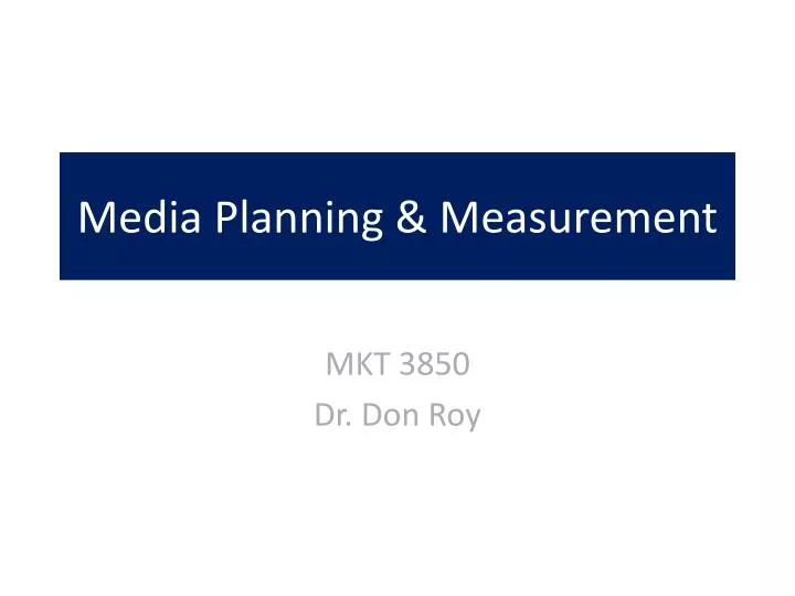 media planning measurement
