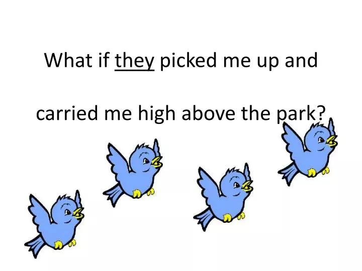 what if they picked me up and carried me high above the park