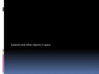 Galaxies and other objects in space
