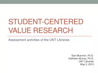 Student-Centered Value Research