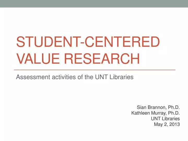 student centered value research