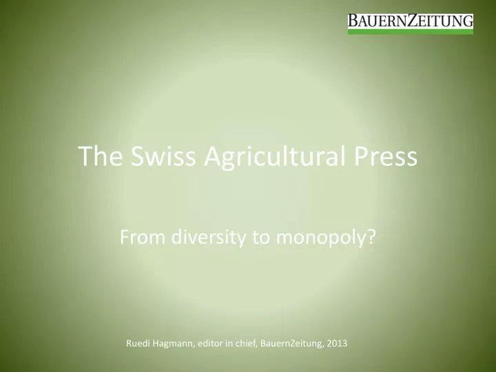 the swiss agricultural press