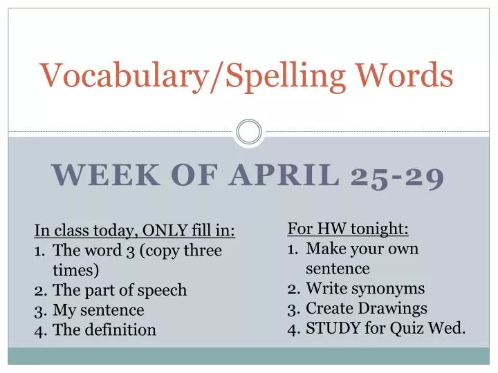 vocabulary spelling words
