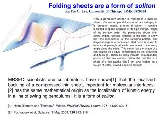 Folding sheets are a form of soliton