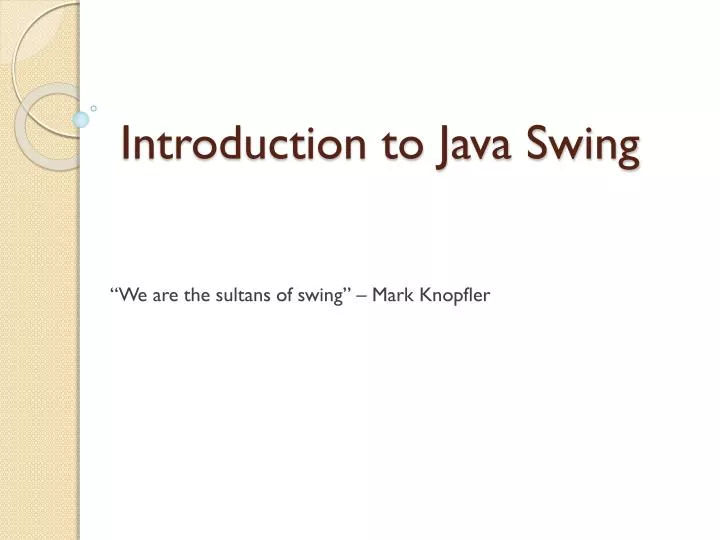 introduction to java swing