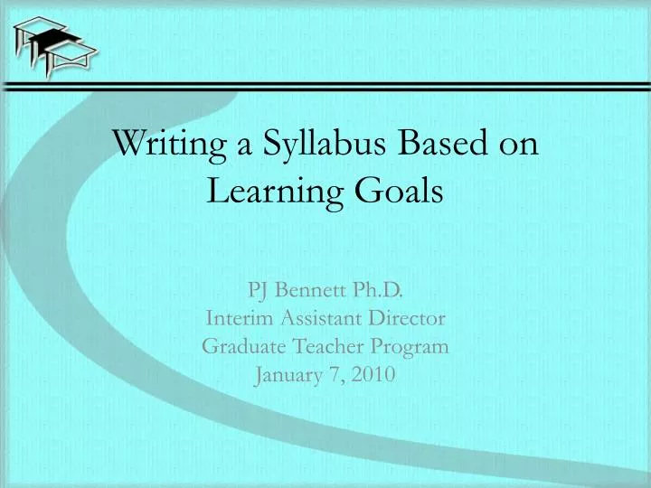 writing a syllabus based on learning goals