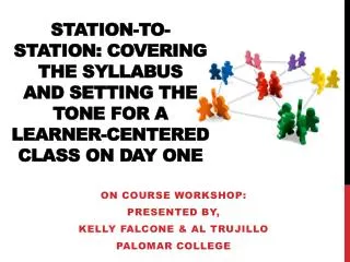 On Course Workshop: Presented by, Kelly Falcone &amp; Al Trujillo Palomar college