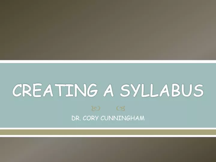 creating a syllabus