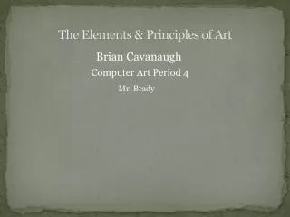 The Elements &amp; Principles of Art