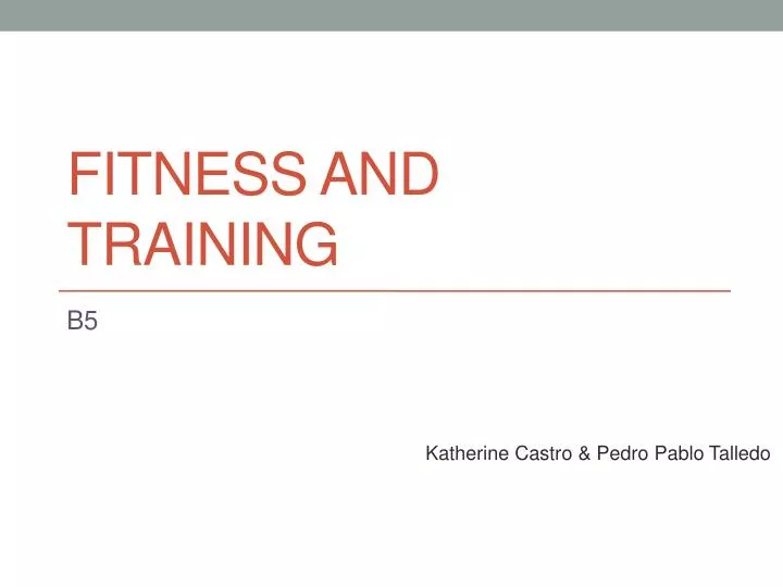 fitness and training