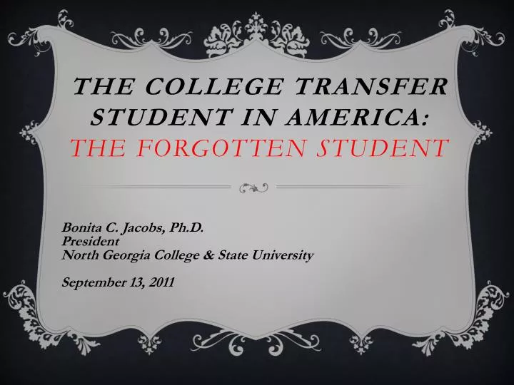 the college transfer student in america the forgotten student