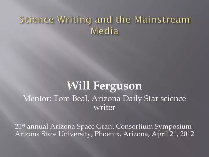 science writing and the mainstream media