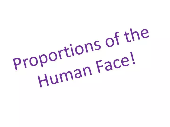 proportions of the human face