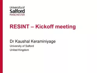 RESINT – Kickoff meeting