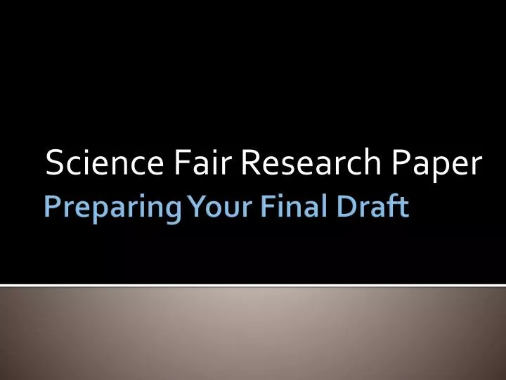 science fair research paper