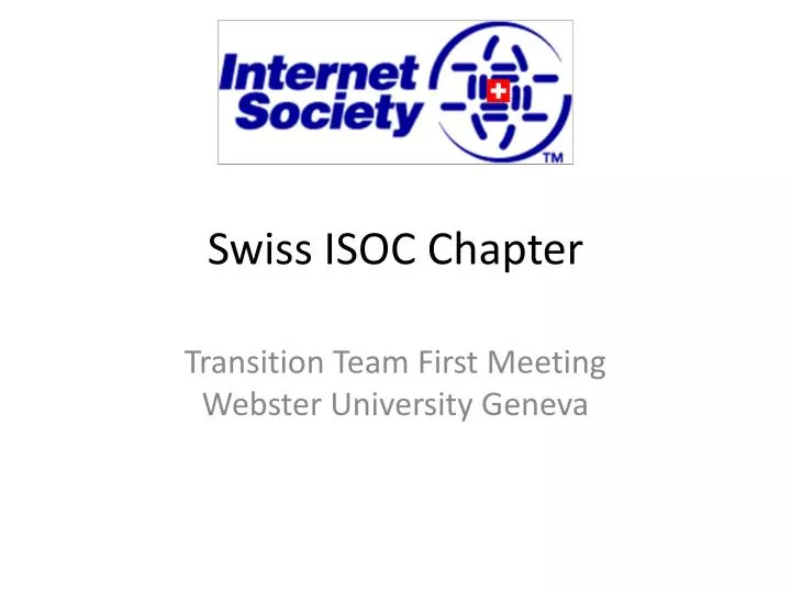 swiss isoc chapter