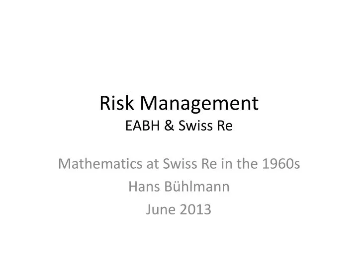 risk management eabh swiss re