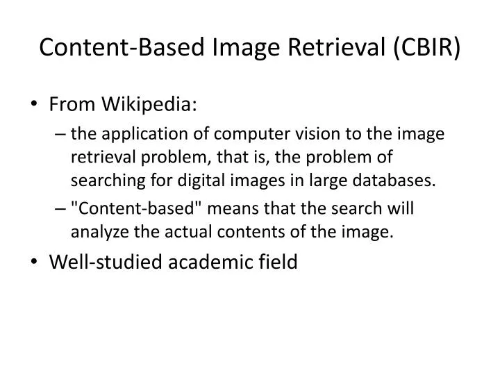 content based image retrieval cbir