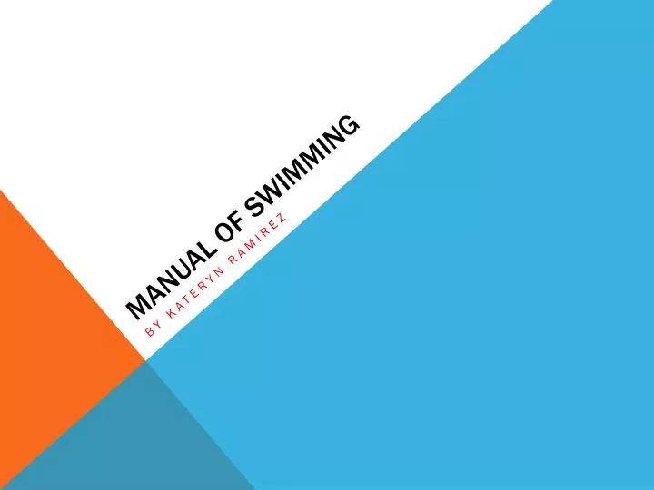 manual of swimming