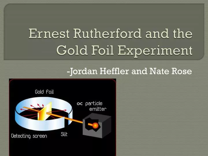 ernest rutherford and the gold foil experiment