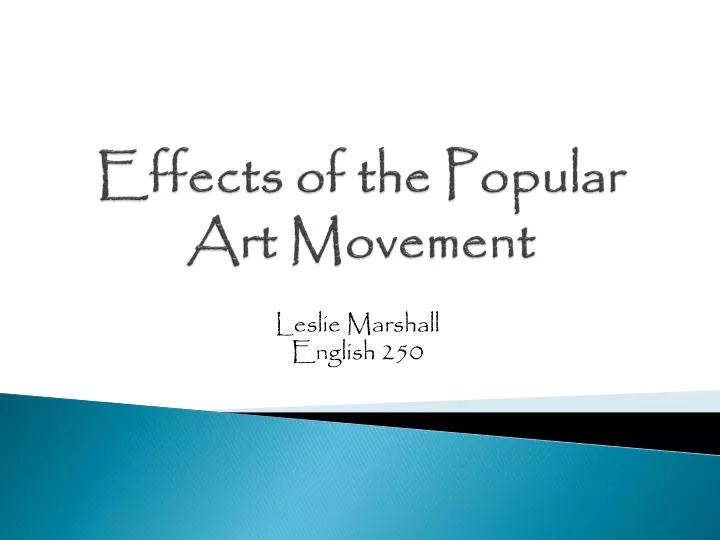 effects of the popular art movement