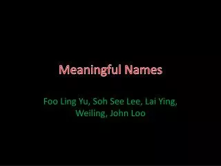 Meaningful Names