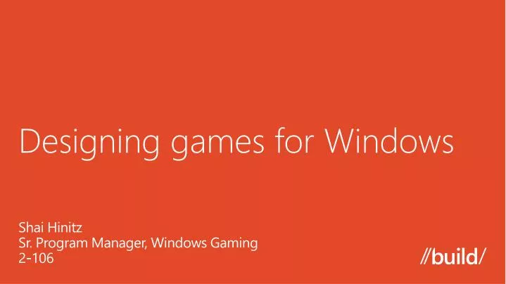 designing games for windows