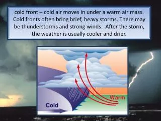 warm fronts vs. cold fronts