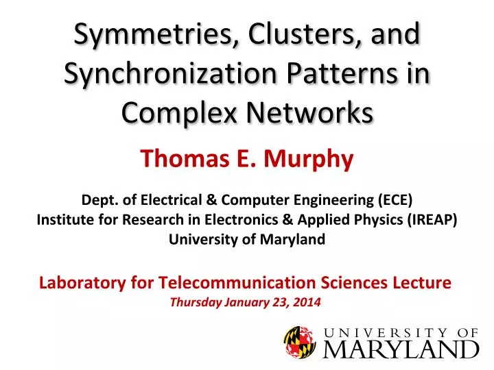symmetries clusters and synchronization patterns in complex networks