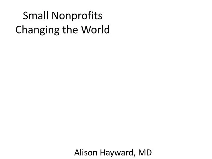 small nonprofits changing the world