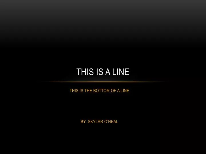 this is a line