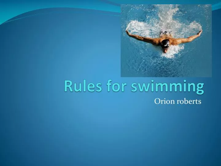 rules for swimming