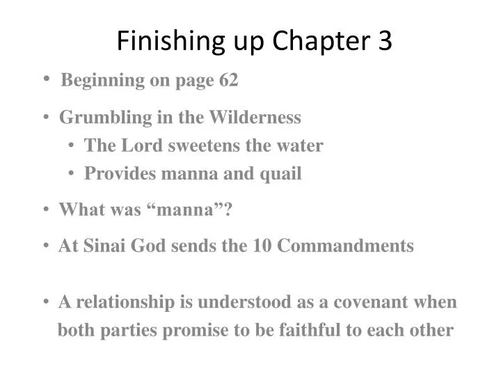 finishing up chapter 3
