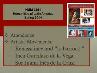 HUM 2461 Humanities of Latin America Spring 2014