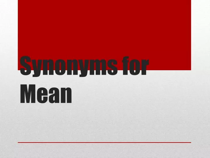 synonyms for mean