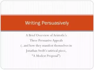 Writing Persuasively