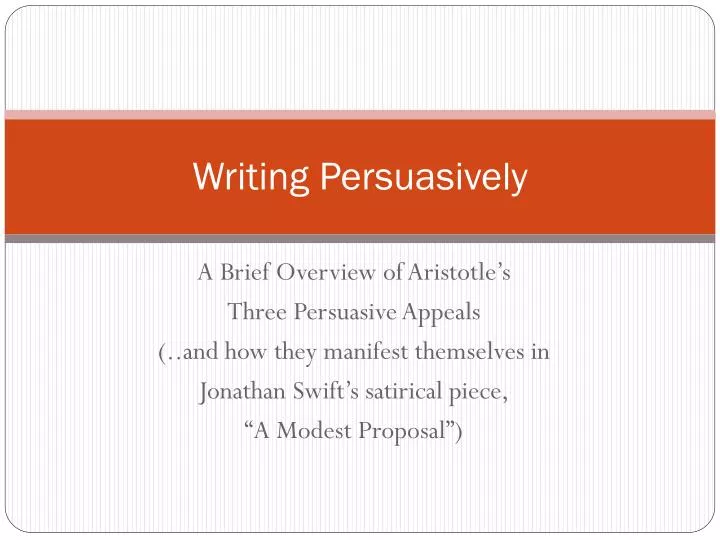 writing persuasively