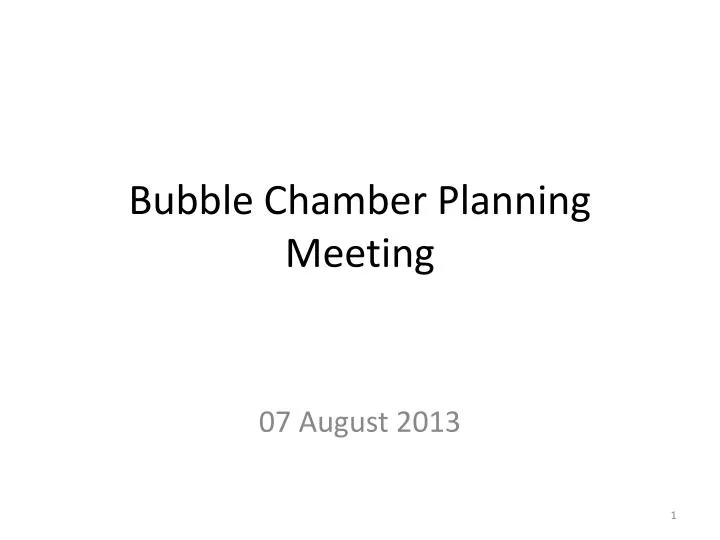bubble chamber planning meeting